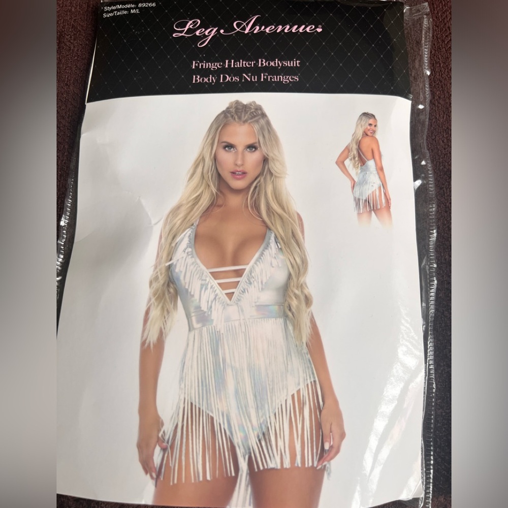 Fringe Halter Bodysuit